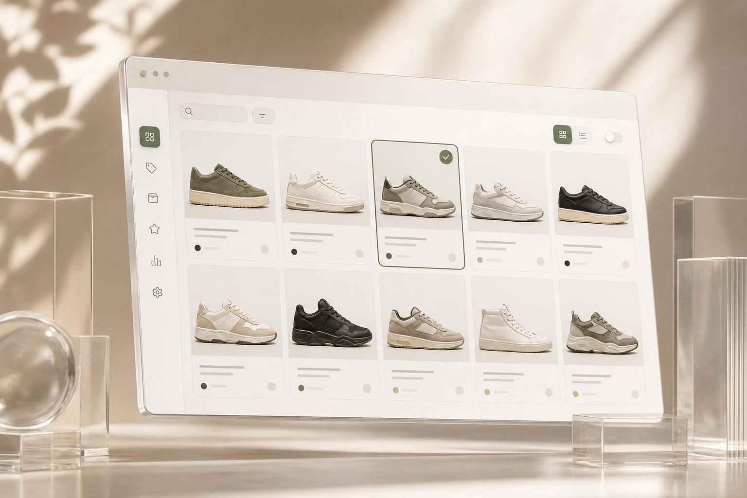 A polished collection interface with sneaker cards
